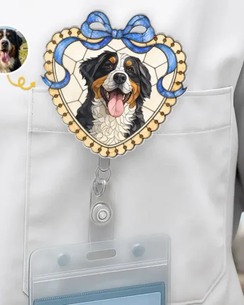 Bespoke Photo Acrylic Badge ReelSweetest Coworker On My Badge