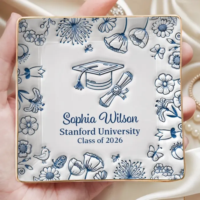 Personalized 3D Inflated Effect Printed Full-Print Jewelry Dish | A Bright Future Looks Good - Image 2