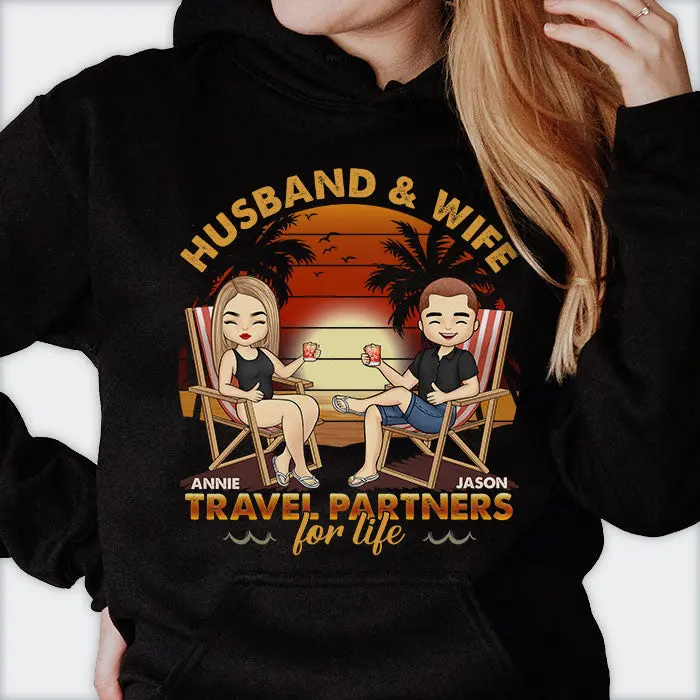 Custom-Made Husband & Wife, Travel Partners For Life - Gift For Couple, Husband Wife, Anniversary, Engagement, Wedding, Marriage Gift - Image 2