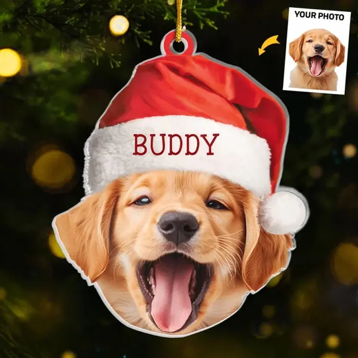 Custom-Made Photo Furry Kisses And Christmas Wishes - Acrylic Custom Shaped - Christmas Gift For Pet Owners, Pet Lovers