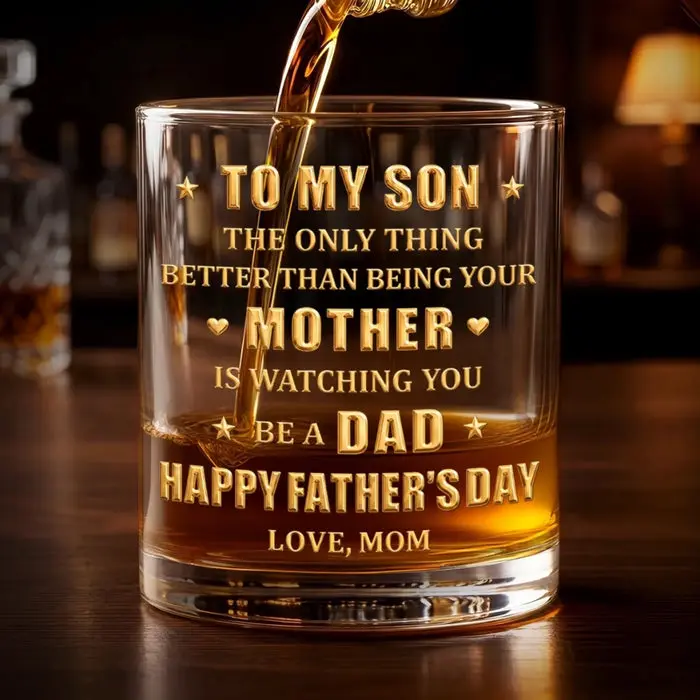 Made-to-Order Whiskey Glass - Raised A Son, Cheer A Dad