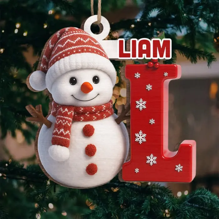 Personalized Snowman Wood Ornament | Home Is Where Love Grows