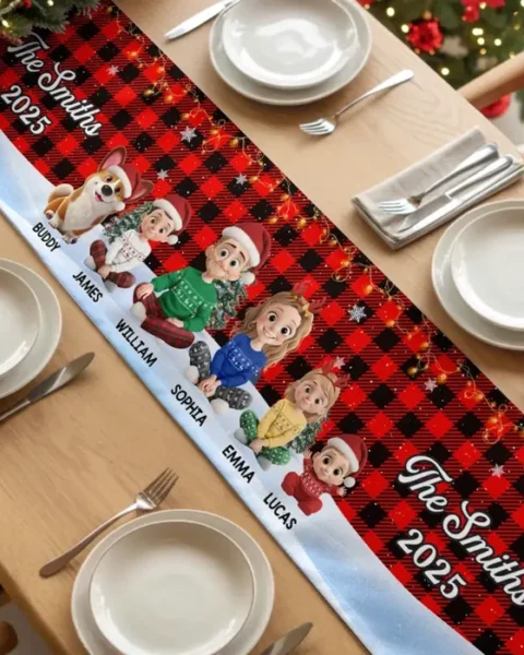 Personalized Table Runner - Together We Shine This Christmas