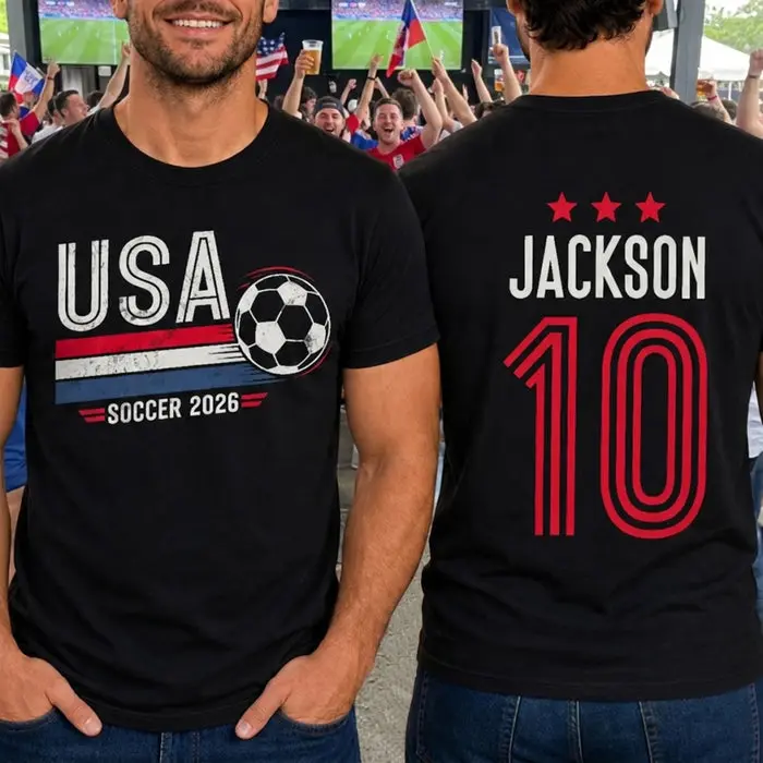 Made-to-Order USA World Football Unisex T-shirt | Stars, Stripes, Soccer Glory