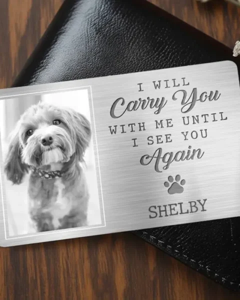 Personalized Photo Aluminum Wallet Card ~ They Lived, They Loved, They Purred
