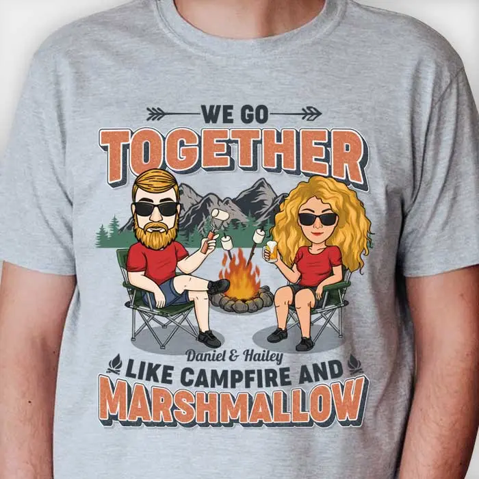 Made-to-Order We Go Together Like Campfire And Marshmallow ~ Gift For Couple, Husband Wife, Anniversary, Engagement, Wedding, Marriage, Camping Gift