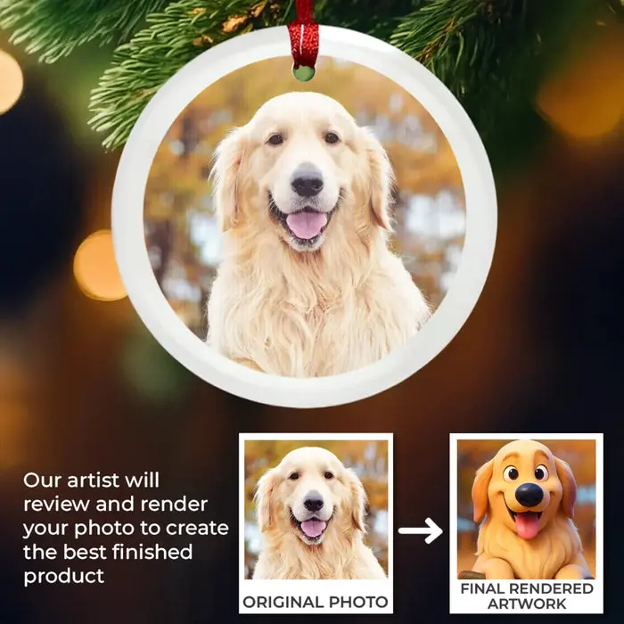 Tailored Photo Lenticular Crystal OrnamentFurry Friends, Festive Hearts - Image 2