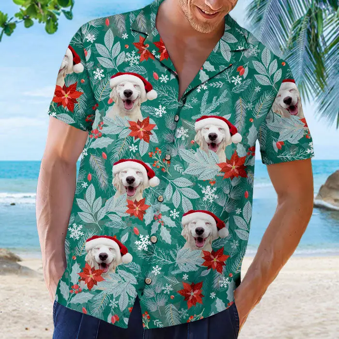 Made-to-Order Christmas Floral Pattern ~ Upload Image, Dog Face, Cat Face - Summer Vacation Gift, Gift For Pet Owners, Pet Lovers - Image 2