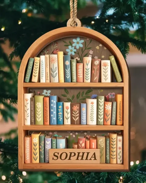 Bespoke Double Layer Wooden Ornament - A Library Made Of Memories