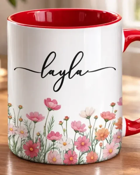 Custom-Made Accent Mug - Floral Morning Mood