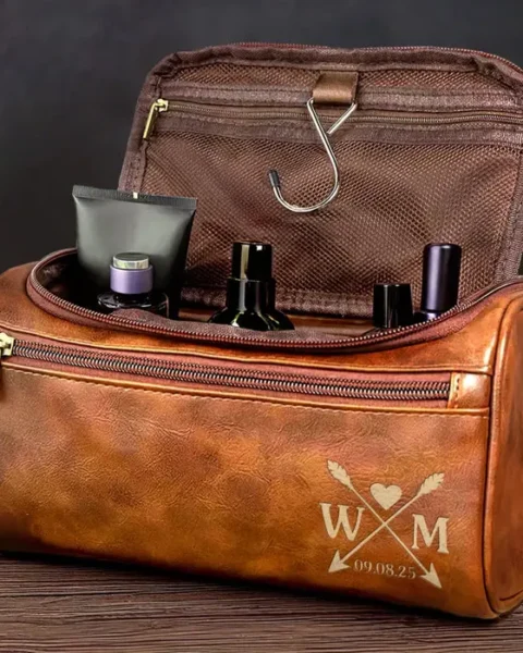 Tailored Engraved Leather Toiletry Bag | Proud Of You Always