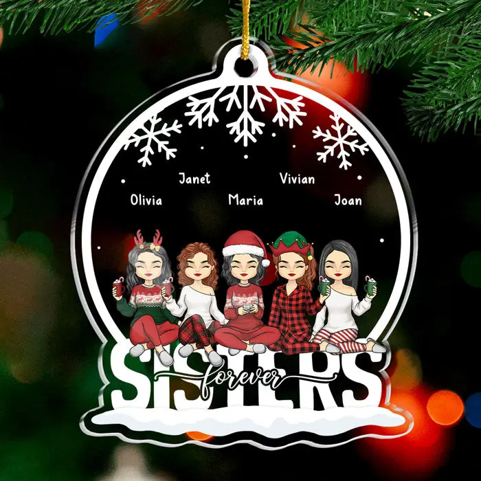 Custom-Made Siblings Are The Greatest Gift ~ Acrylic Snow Globe Shaped - Christmas Gift For Family Members - Image 2