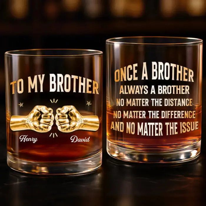 Personalized Whiskey Glass ~ Brothers Built By Shared Memories - Image 2