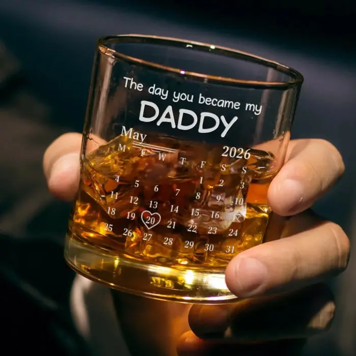 Bespoke Whiskey Glass With Bottom And Side Engraving | Dad Is Doing Great - Image 2