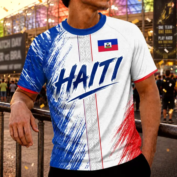 Custom-Made Men's Haiti World Football Jersey Shirt - Unstoppable On The Pitch - Image 2