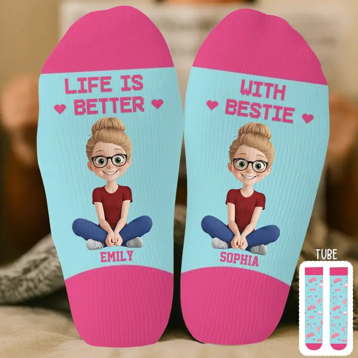 Custom-Made Crew Socks ~ Life Is Better - Image 2