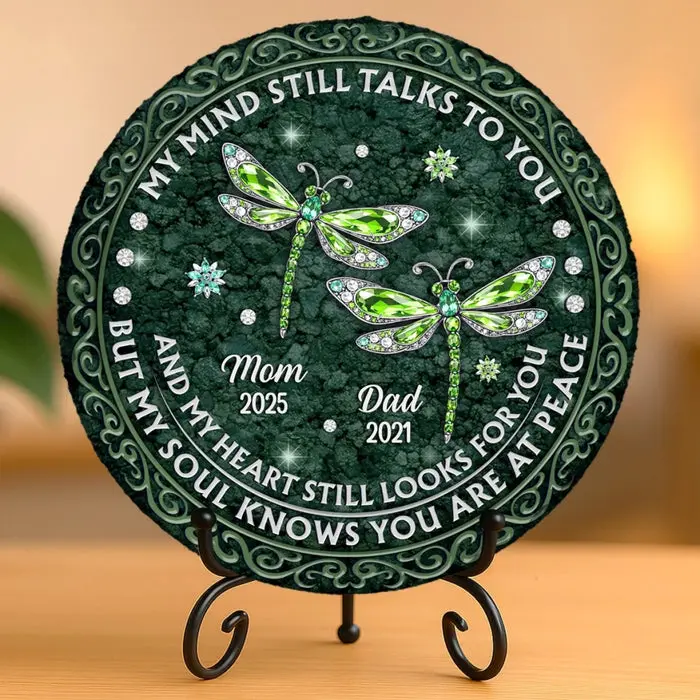 Custom-Made Round Shaped Stone With StandYour Memory Lives With Us