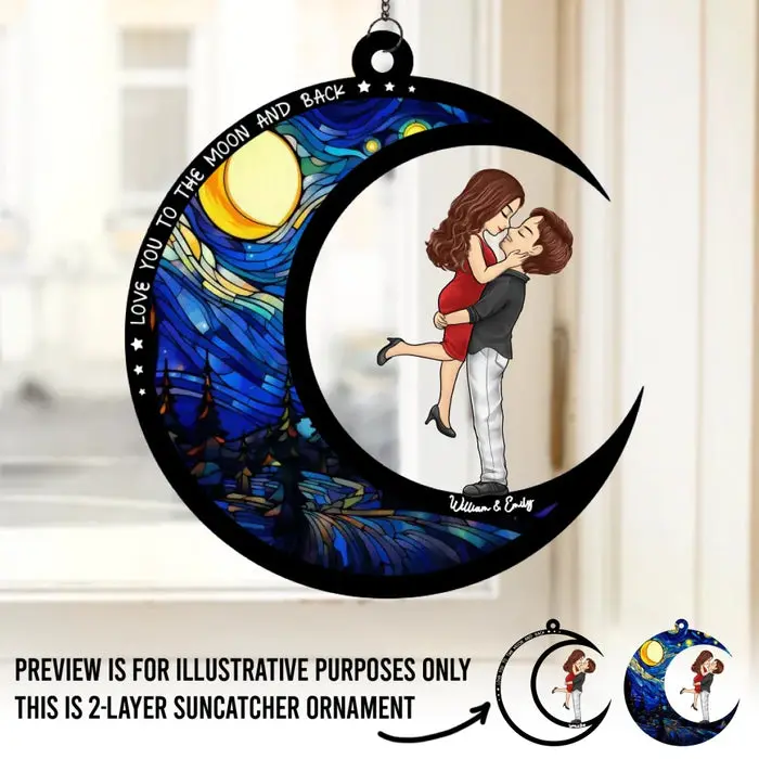 Made-to-Order Love You To The Moon And Back - Gift For Husband Wife, Anniversary - Image 2