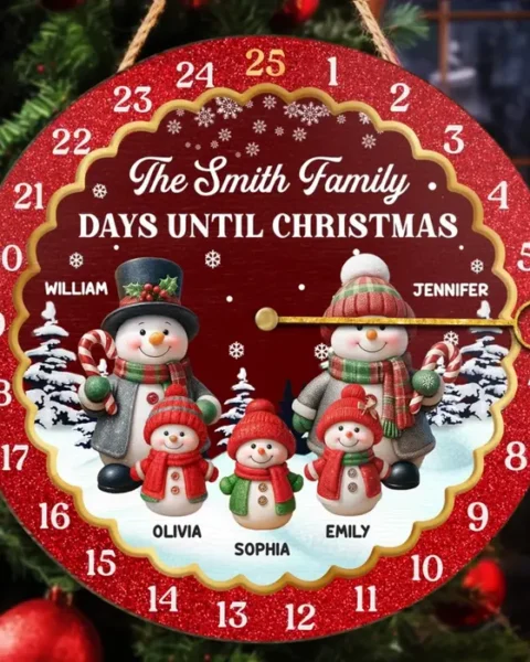 Bespoke Snowman Wooden Countdown CalendarTogether We Grow In Joy