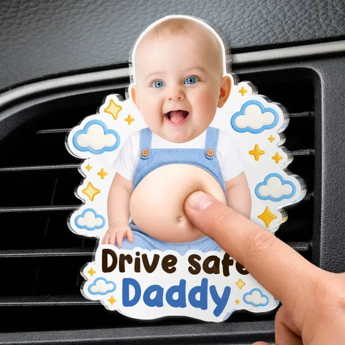 Bespoke Photo Squishy Acrylic Car Vent Clip ~ Arrive Safe Every Time - Image 2