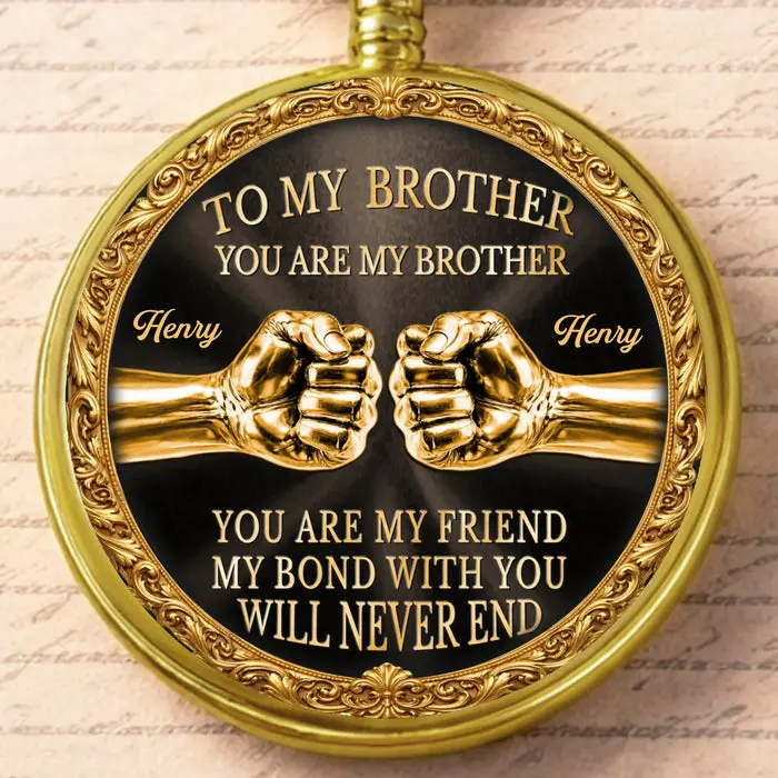 Personalized Pocket Watch - Forever Loyal As Brothers - Image 2