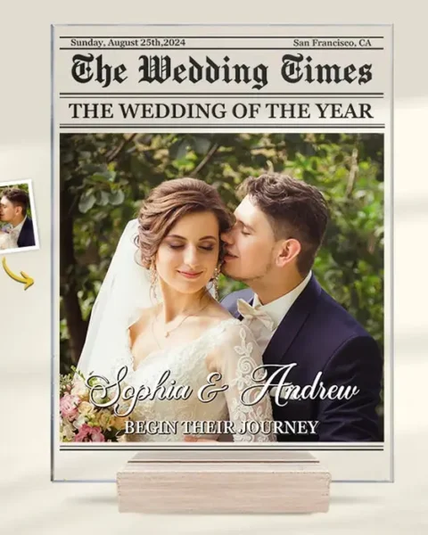 Bespoke Photo The Newlywed Times | Christmas Gift For Husband Wife, Anniversary, First Christmas