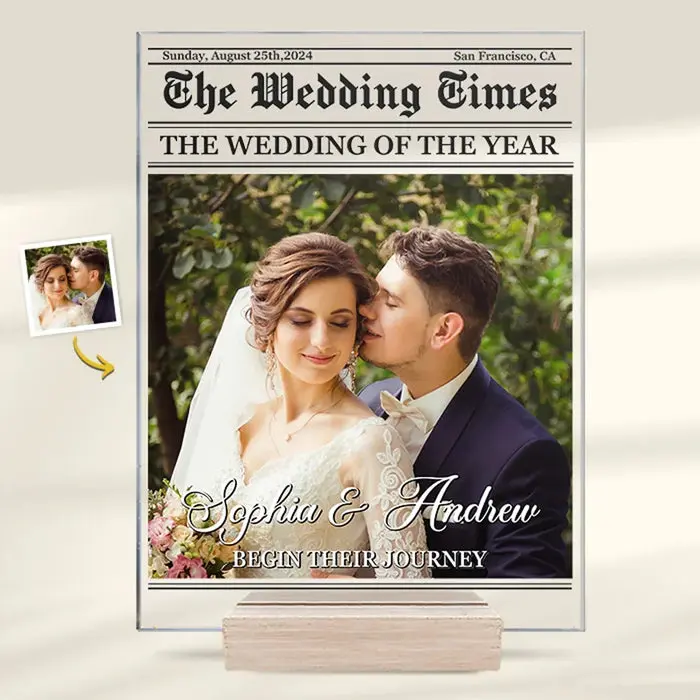 Bespoke Photo The Newlywed Times | Christmas Gift For Husband Wife, Anniversary, First Christmas