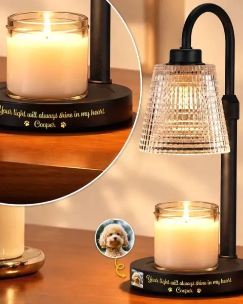 Made-to-Order Photo Candle Warmer Lamp - Angel Paws In Light