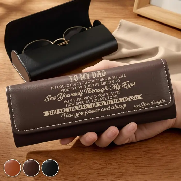 Made-to-Order PU Leather Eyeglass Case ~ See Yourself Through My Eyes
