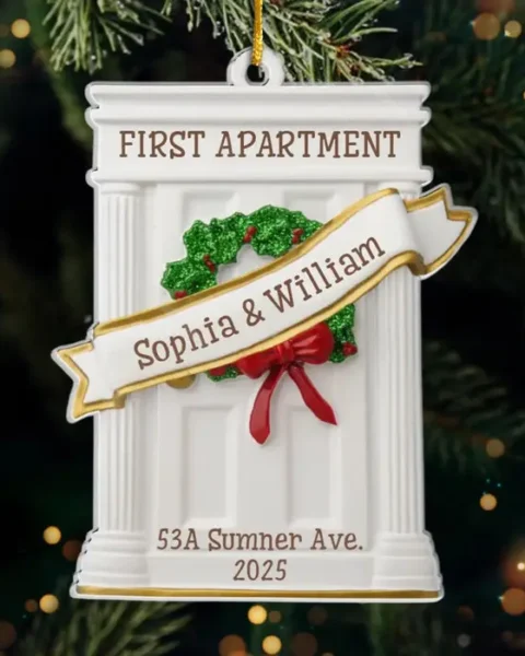 Custom-Made First Christmas In New Home Acrylic Ornament ~ Our Cozy Beginning