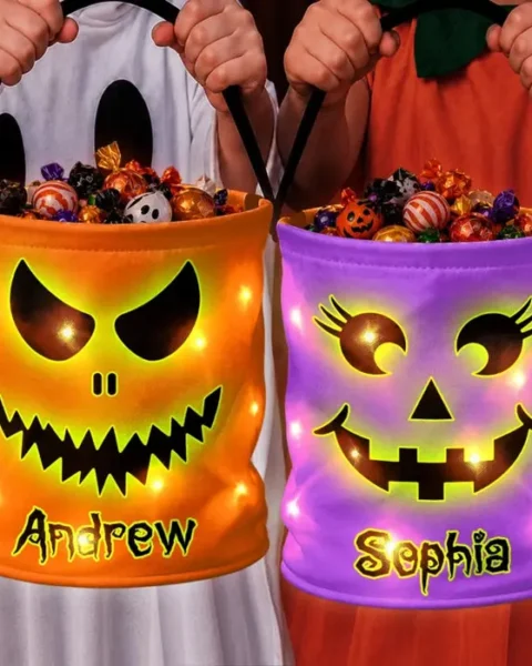 Custom-Made LED Light Bucket Bag - Cute Little Spook
