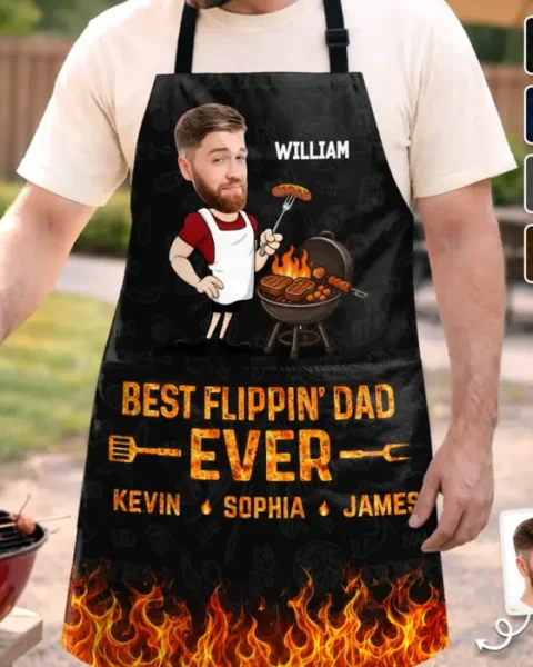 Bespoke Photo Apron With Pocket ~ King Of The Grill Dad