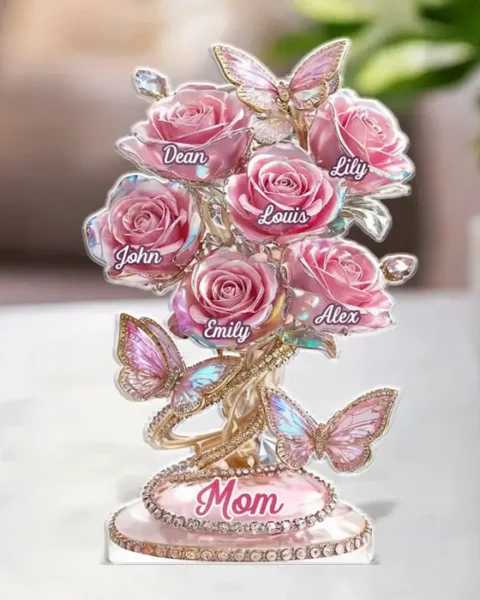 Bespoke Acrylic Plaque - A Mom’s Love, Forever Blooming