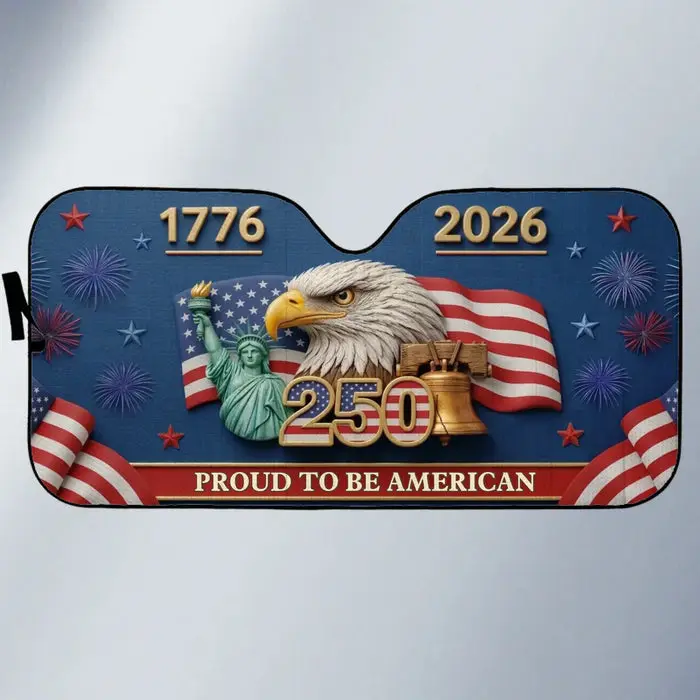 Made-to-Order Auto Windshield Sunshade, Car Window Protector ~ Land Of The Free - Image 2