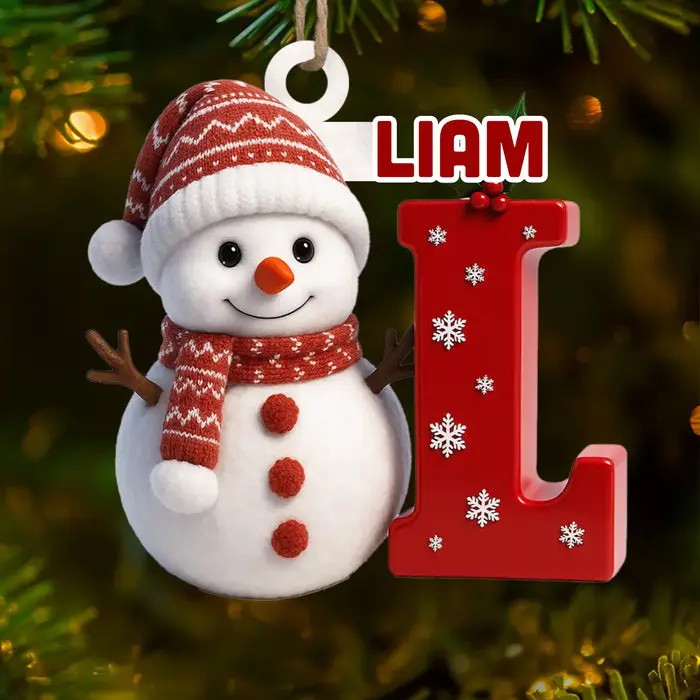 Personalized Snowman Wood Ornament | Home Is Where Love Grows - Image 2
