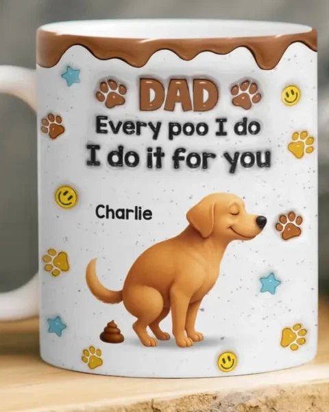 Personalized 3D Inflated Effect Printed Mug - Home Is Where The Dog Is