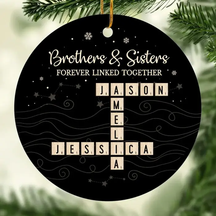 Custom-Made Scrabble Ceramic Ornament ~ Family Spelled Here - Image 2