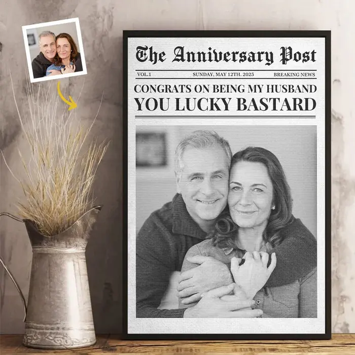 Made-to-Order Photo The Anniversary Post - Gift For Husband Wife, Anniversary