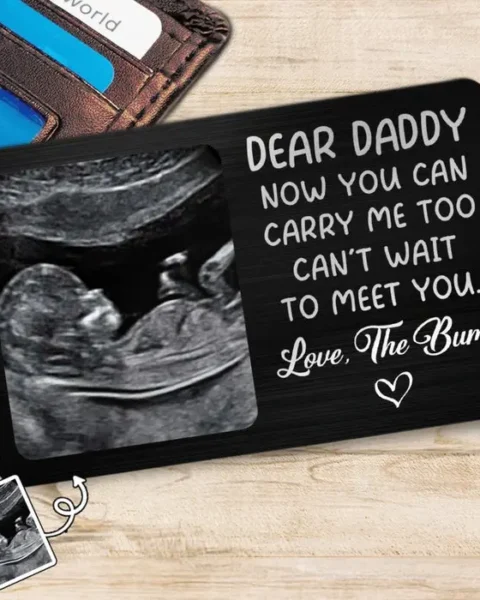 Personalized Photo Metal Wallet Card | From Bump To Bundle Of Joy