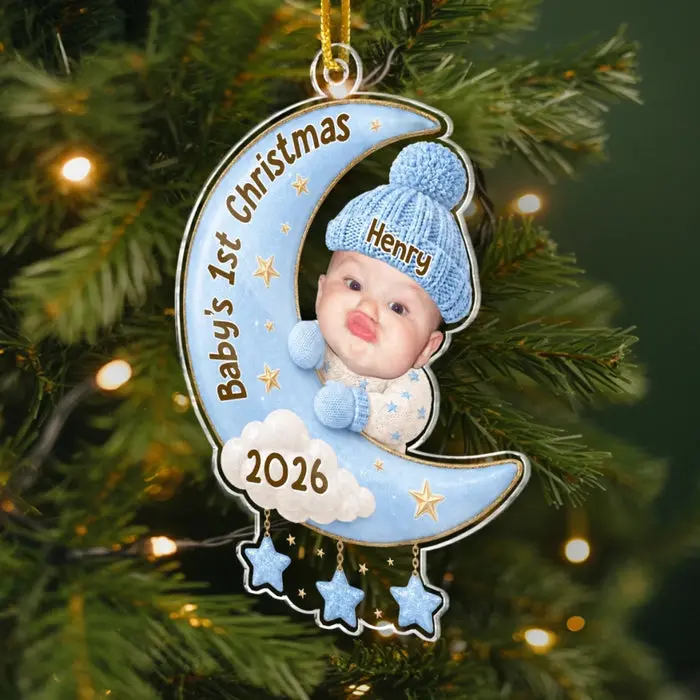 Bespoke Photo First Christmas Acrylic Ornament | Our Sweetest Dream Come True - Image 2
