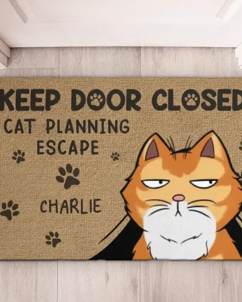 Made-to-Order Please Keep Door Closed Cats Planning Escape ~ House Warming Gift For Pet Lovers, Pet Owners