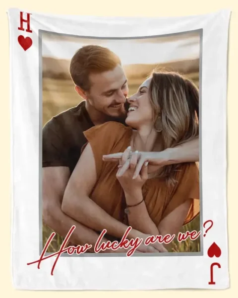 Personalized Photo BlanketLucky Looks Good On Us