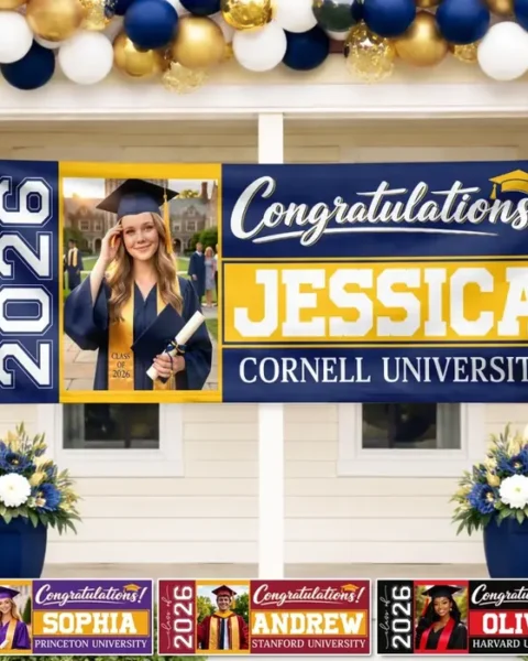 Tailored Photo Polyester Outdoor Banner | Hard Work Pays Off