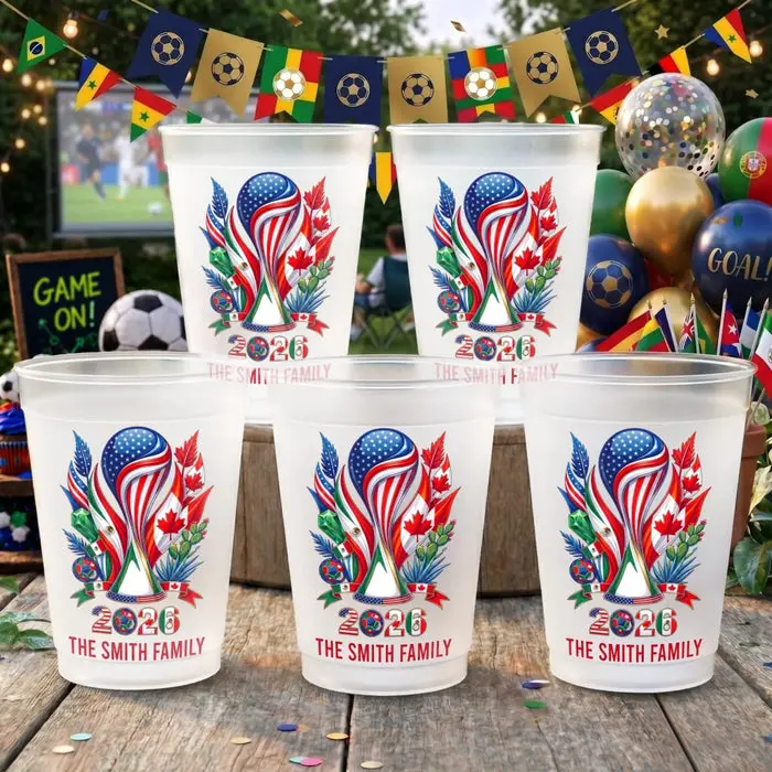 Bespoke International Soccer Tournament Party Cups - Good Times, Great Matches