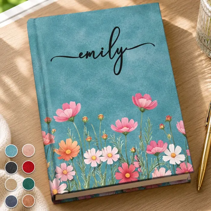 Personalized Hardcover Journal ~ Sweet Floral Memory Keeper