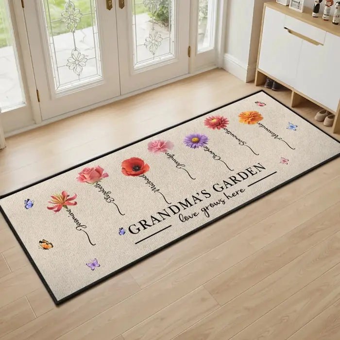 Personalized Runner Rug - This Garden Grows With Every Grandchild
