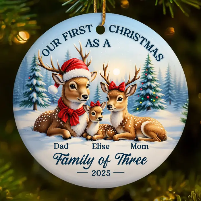 Tailored Ceramic Ornament - Celebrating Christmas As A Trio - Image 2