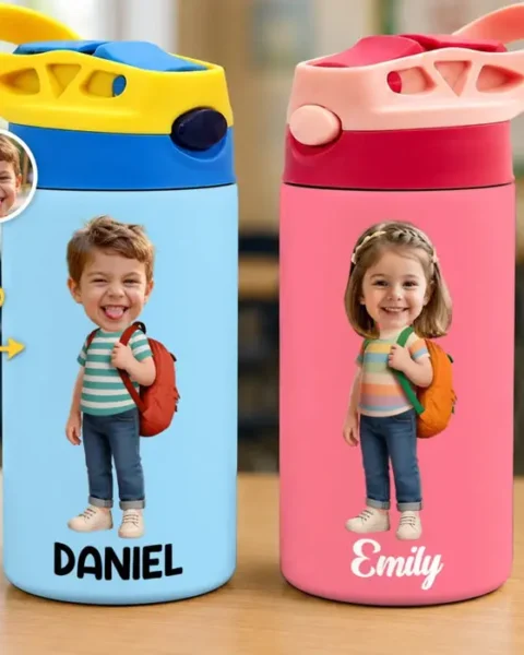 Made-to-Order Photo Kids Insulated Water Bottle ~ Adventure Starts Here