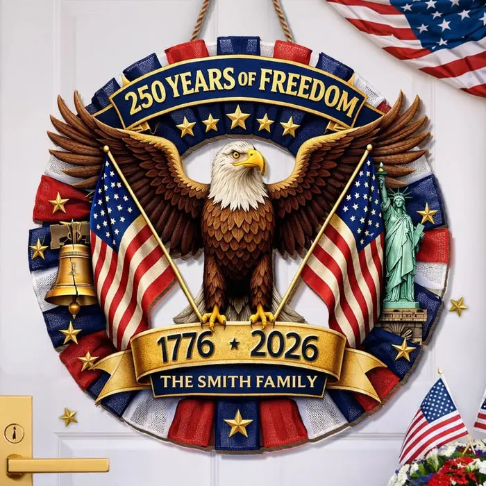 Personalized Wood Sign ~ Let Freedom Shine Bright