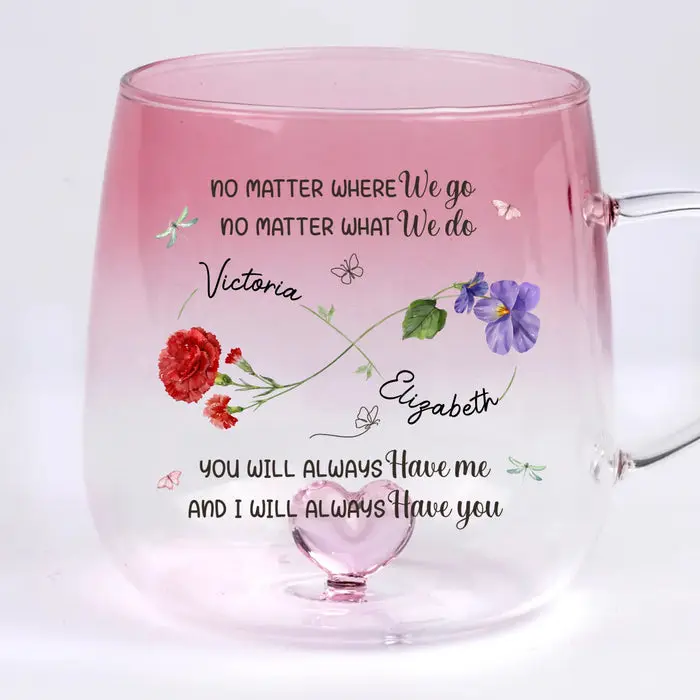 Bespoke Gradient Glass MugAlways Together, No Matter What - Image 2